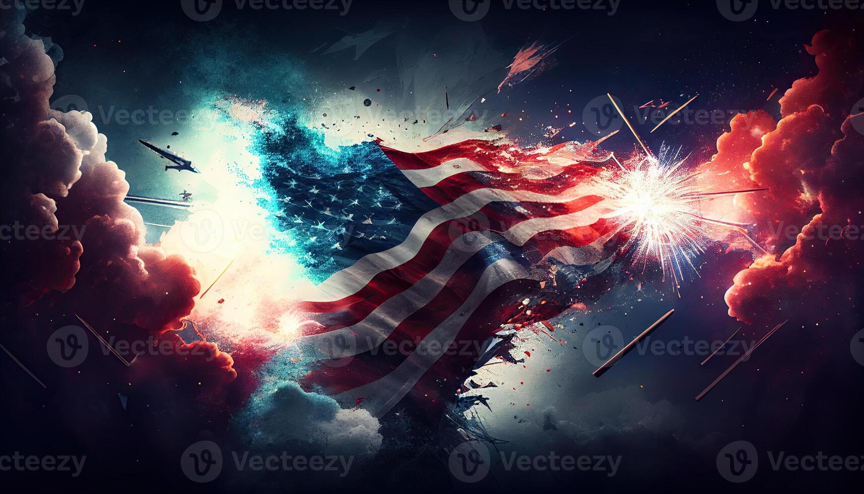 The Independence Day background, 4th July holiday celebration illustration. photo