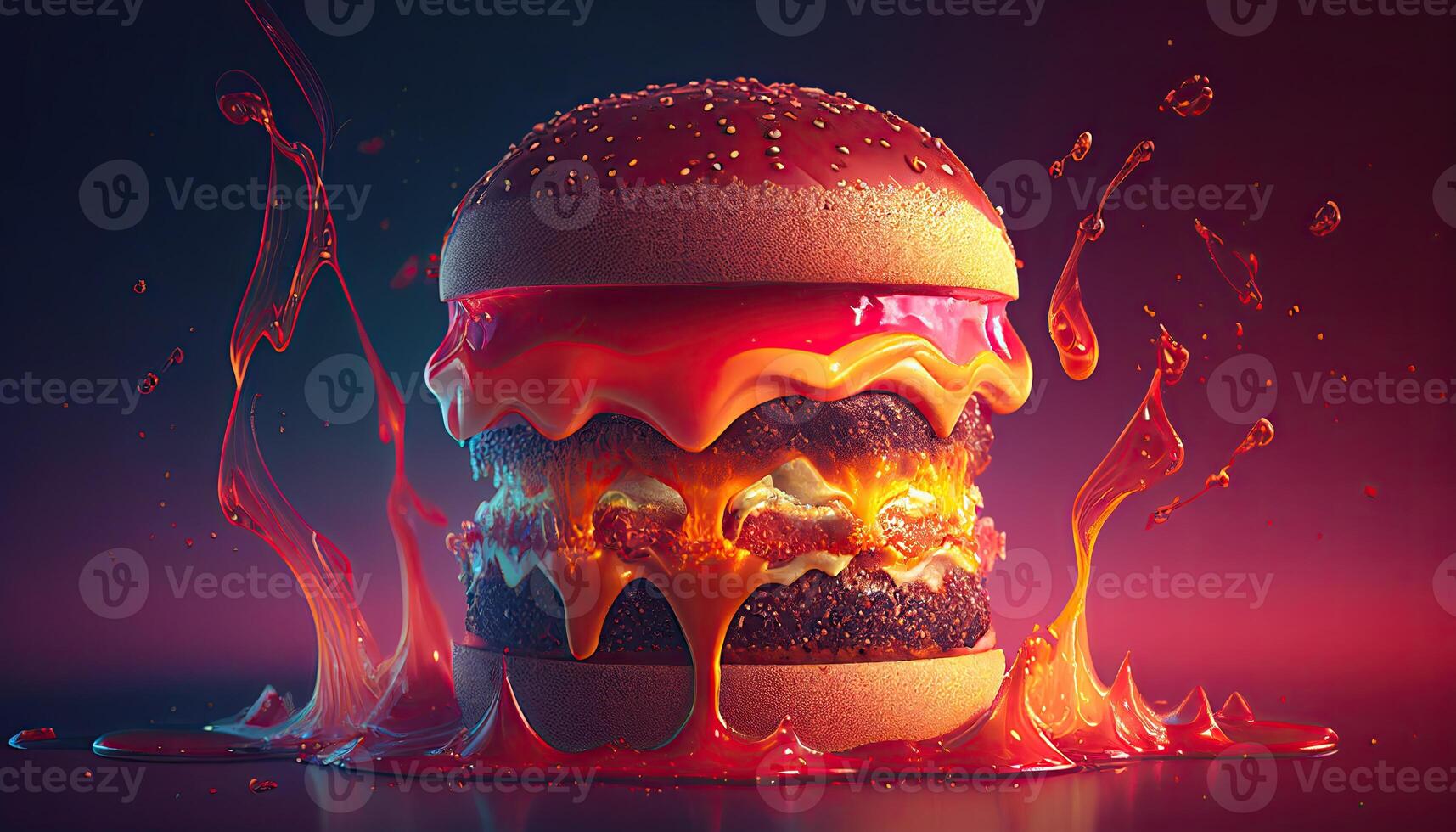 Tasty delicious burger, illustration photo