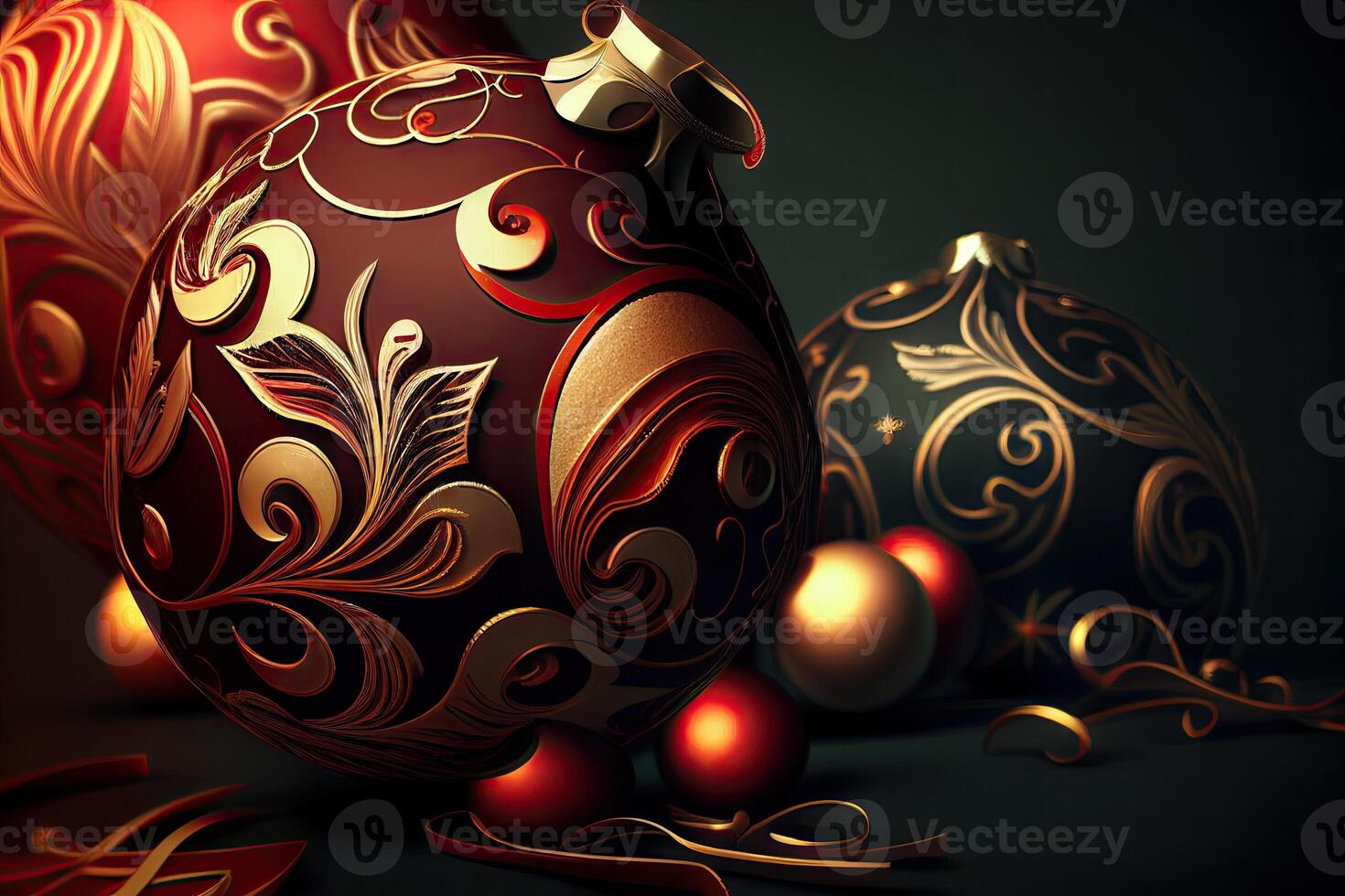 New Year and Merry Christmas Holiday Winter Background. Christmas decorations, backdrop with copy space, photo