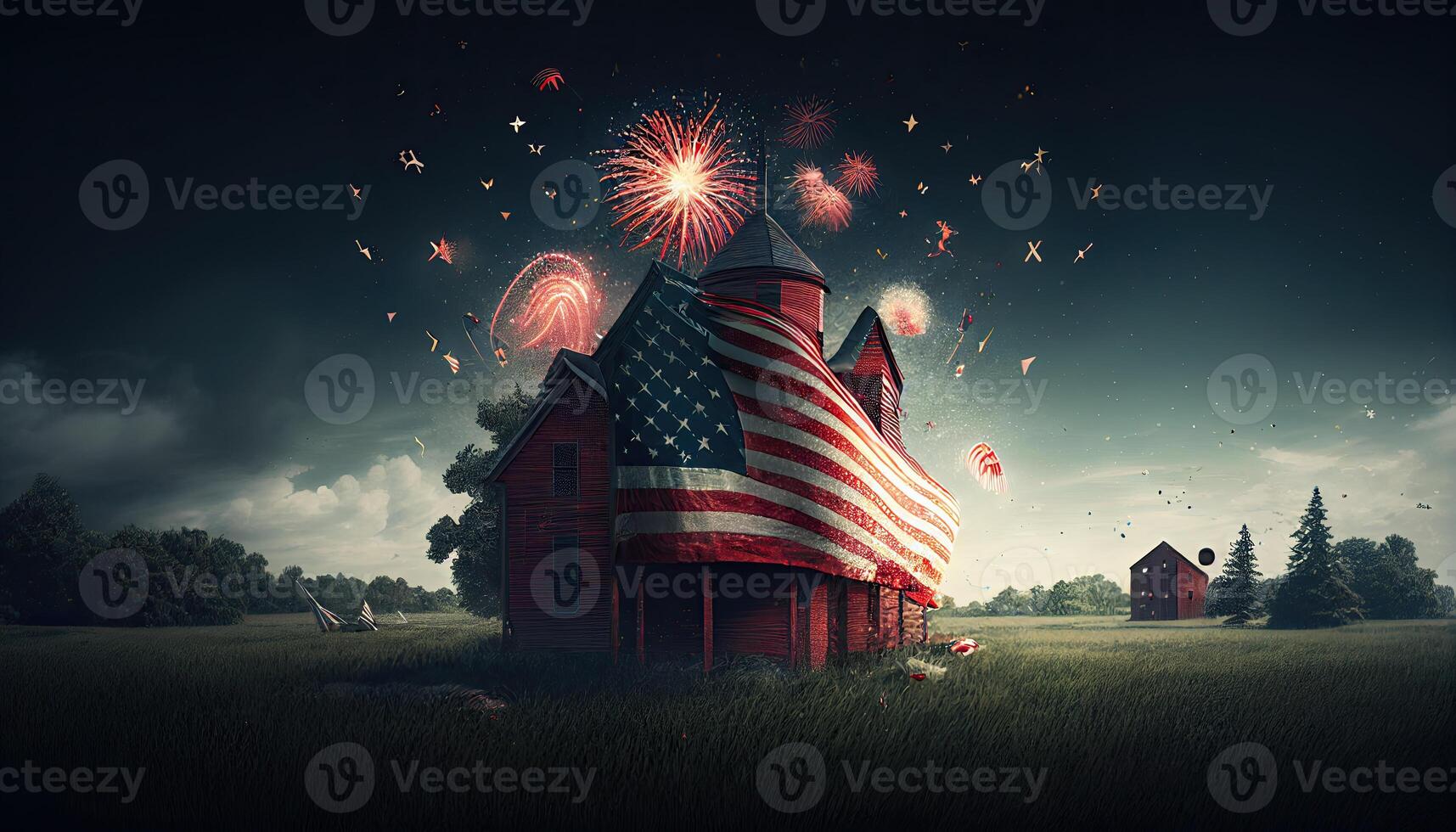 The Independence Day background, 4th July holiday celebration illustration. photo