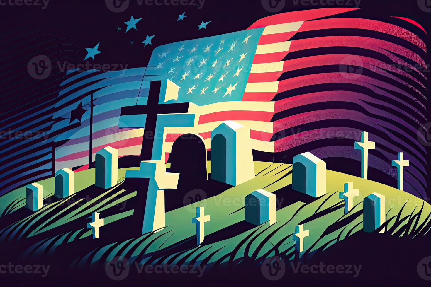 Memorial Day National Holiday illustration. photo