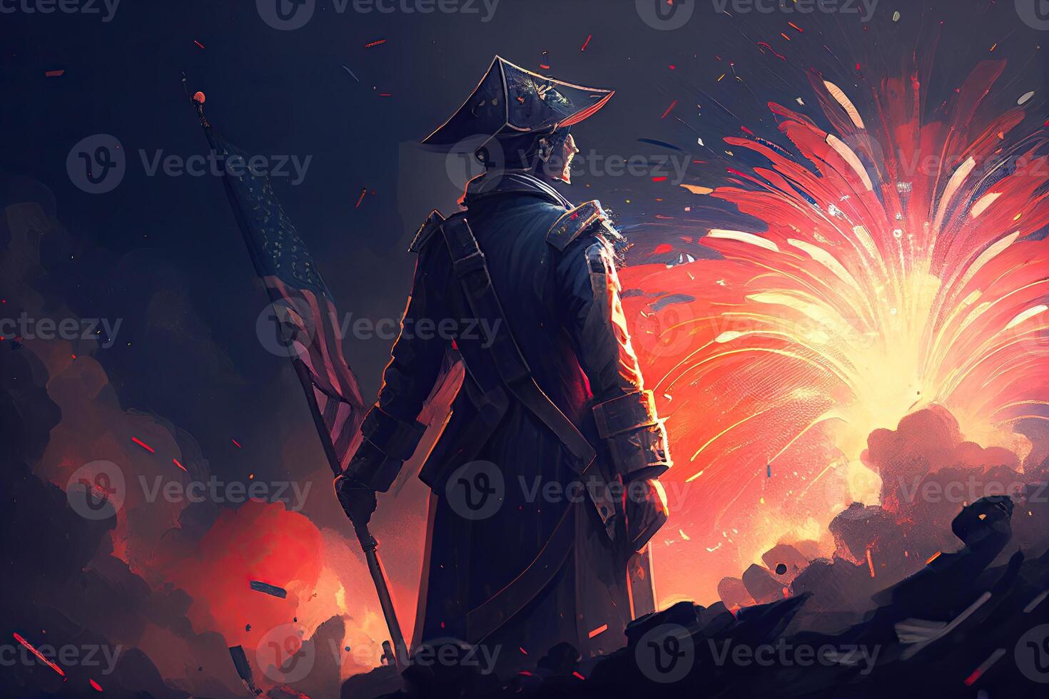 The Independence Day background, 4th July holiday celebration illustration. photo