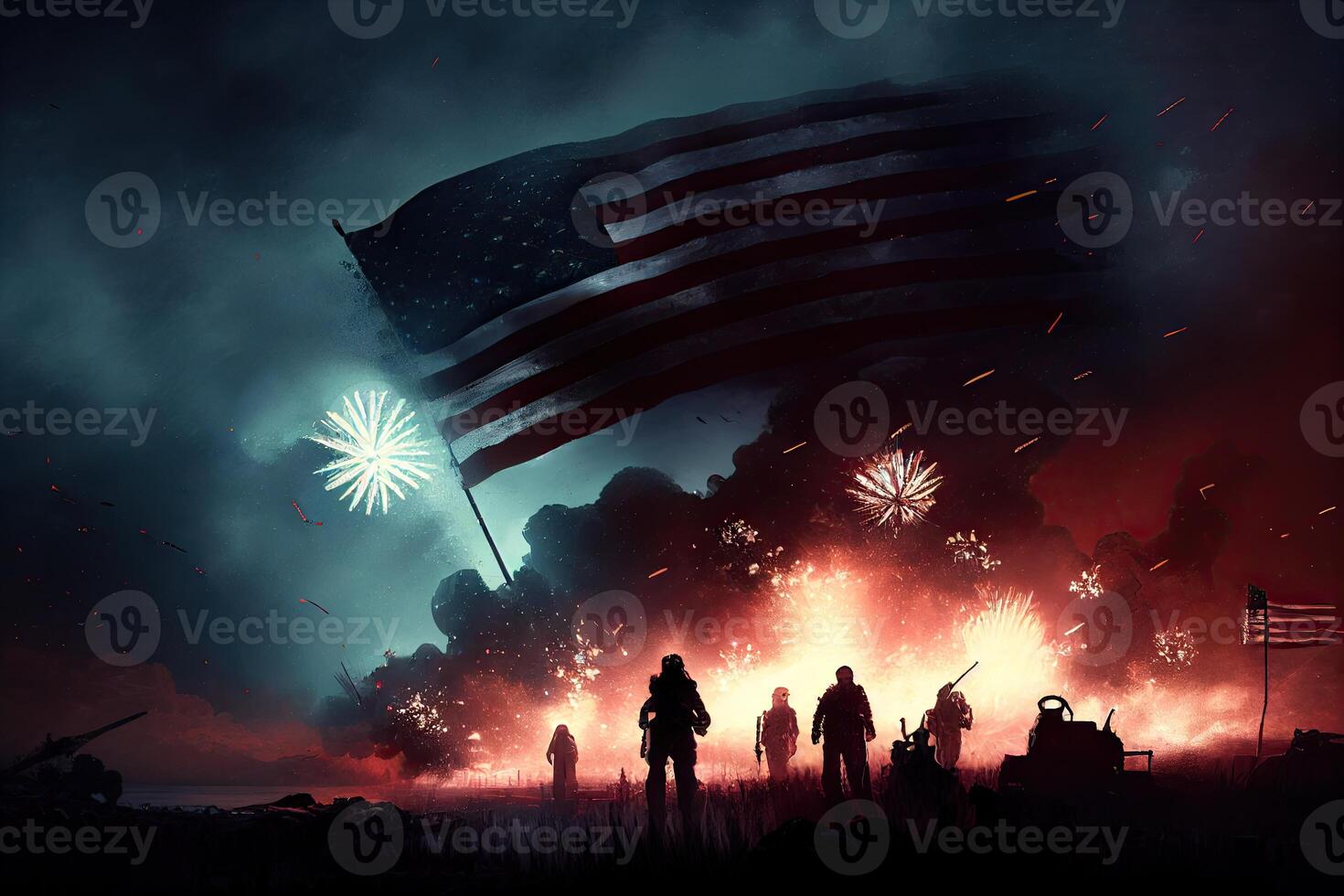 The Independence Day background, 4th July holiday celebration illustration. photo