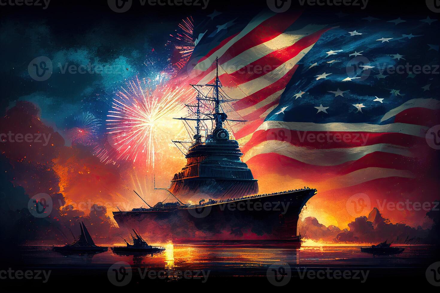 The Independence Day background, 4th July holiday celebration illustration. photo