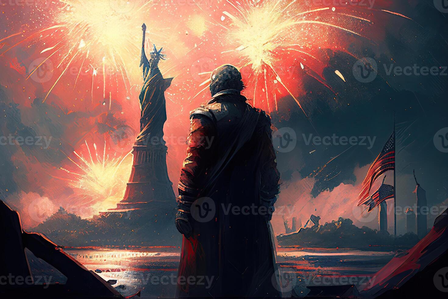 The Independence Day background, 4th July holiday celebration illustration. photo