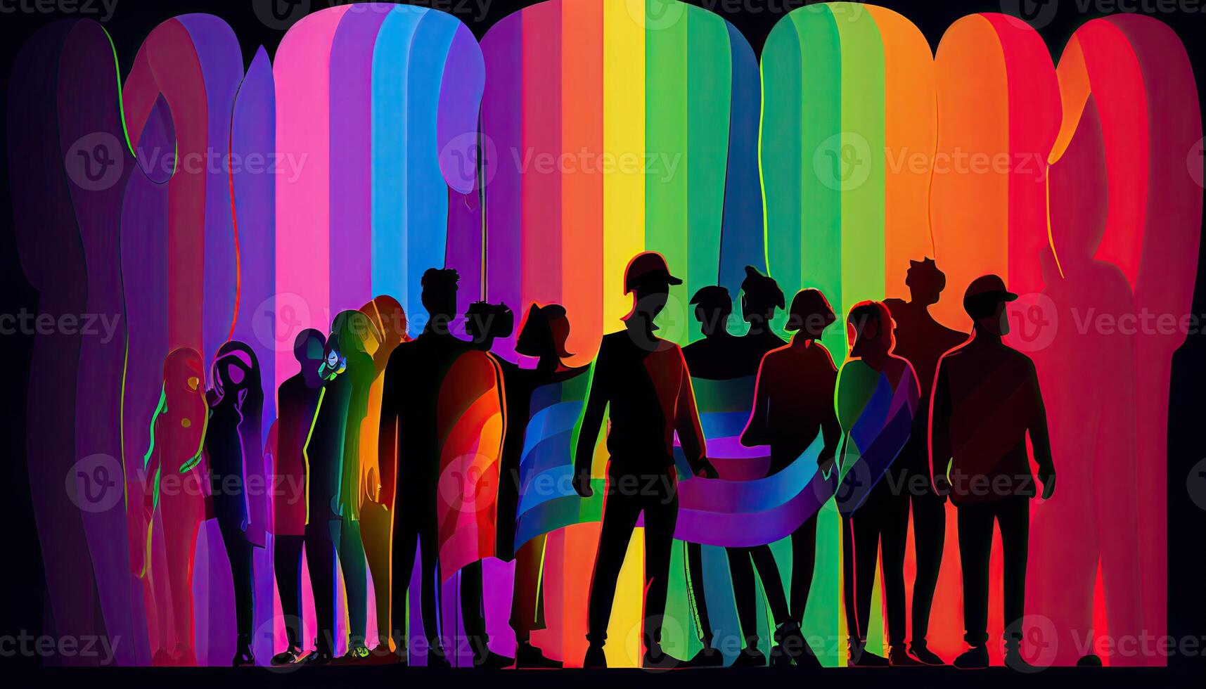 LGBT Community Pride Background Illustration, Rainbow Flag Colors. photo