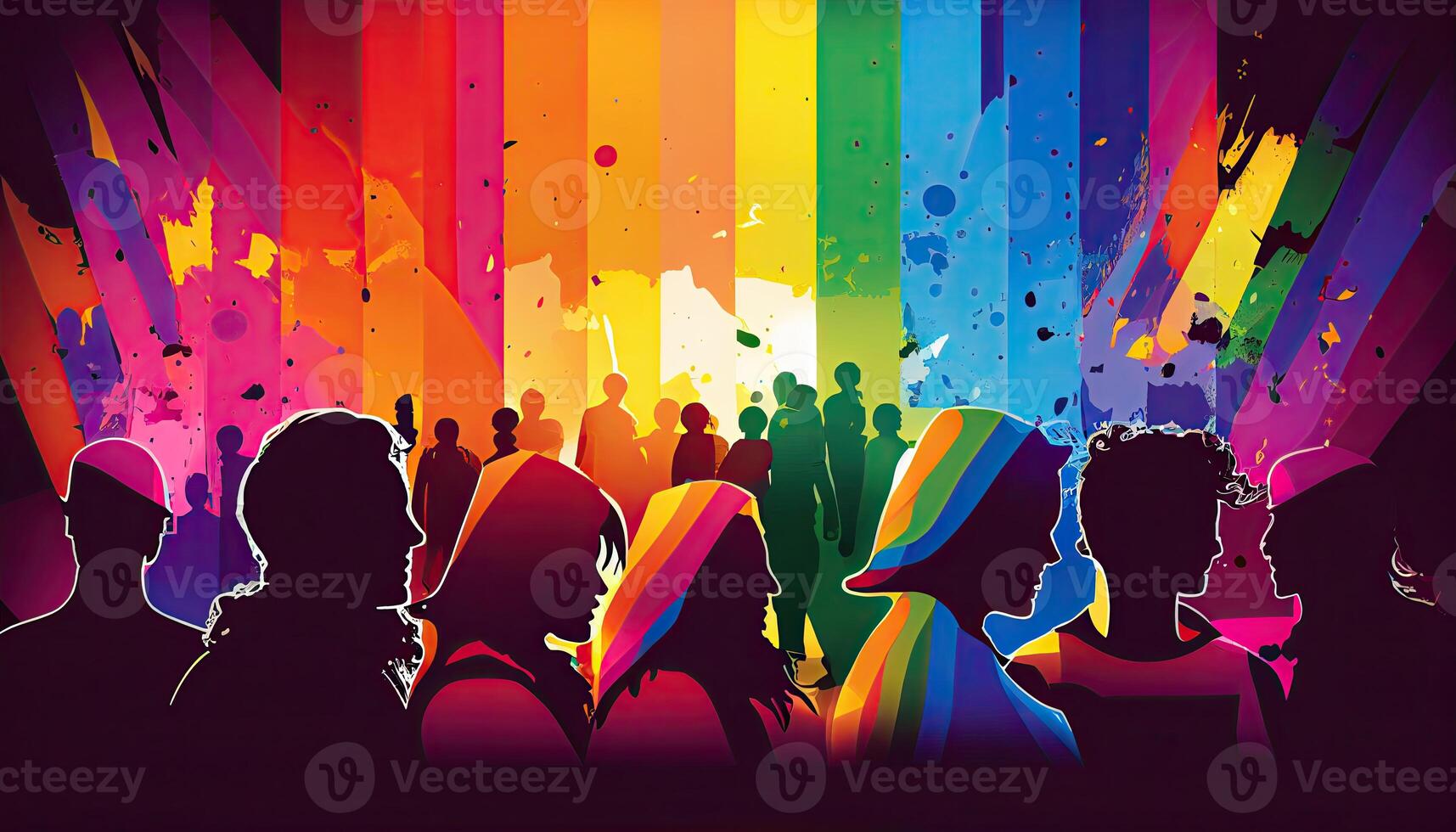 LGBT Community Pride Background Illustration, Rainbow Flag Colors. photo