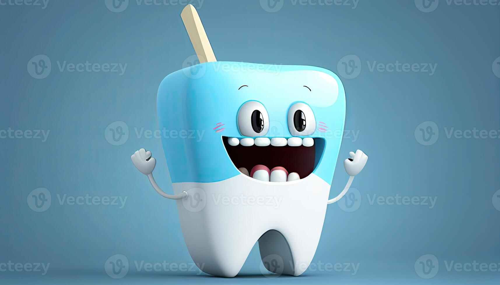 Cute tooth character design. Teeth stomatology illustration, photo
