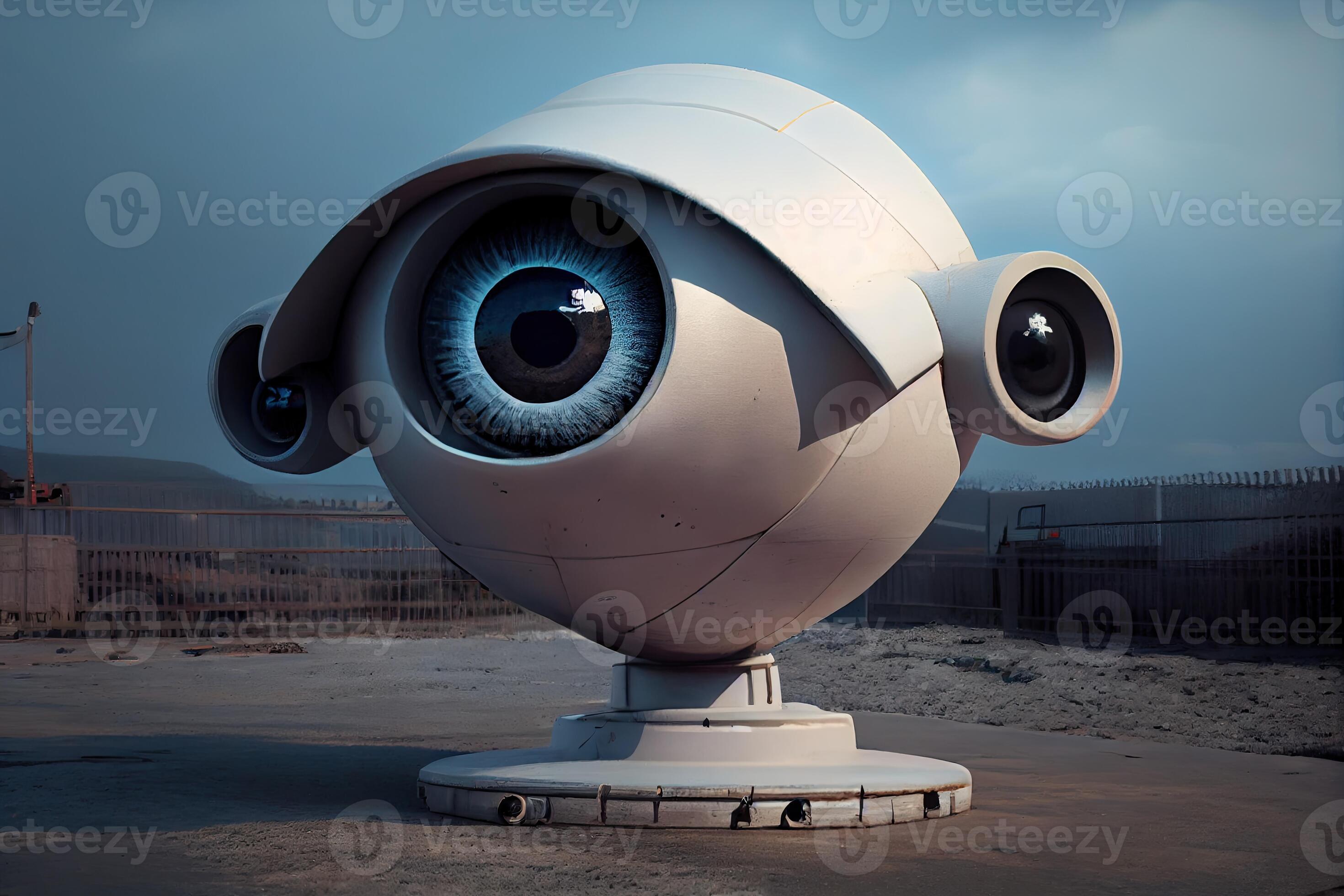 Big brother watching you concept, big eye CCTV, 22008201 Stock Photo at