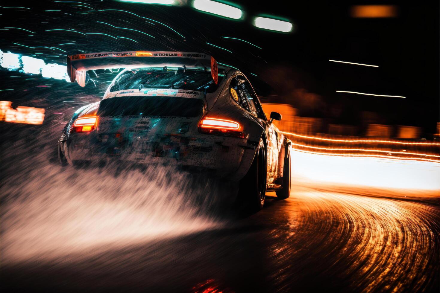 racing car in motion. drift. Illustration photo