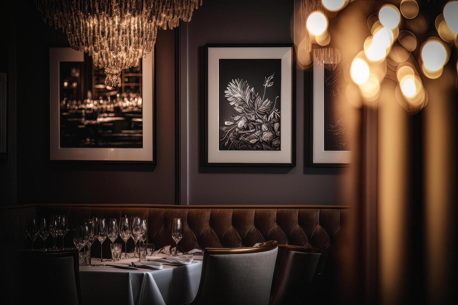 luxury restaurant interior. Illustration photo