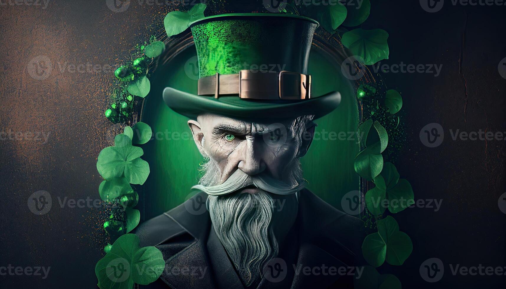 Happy St Patricks Day Background Holiday Illustration. Green Saint Patrick design photo