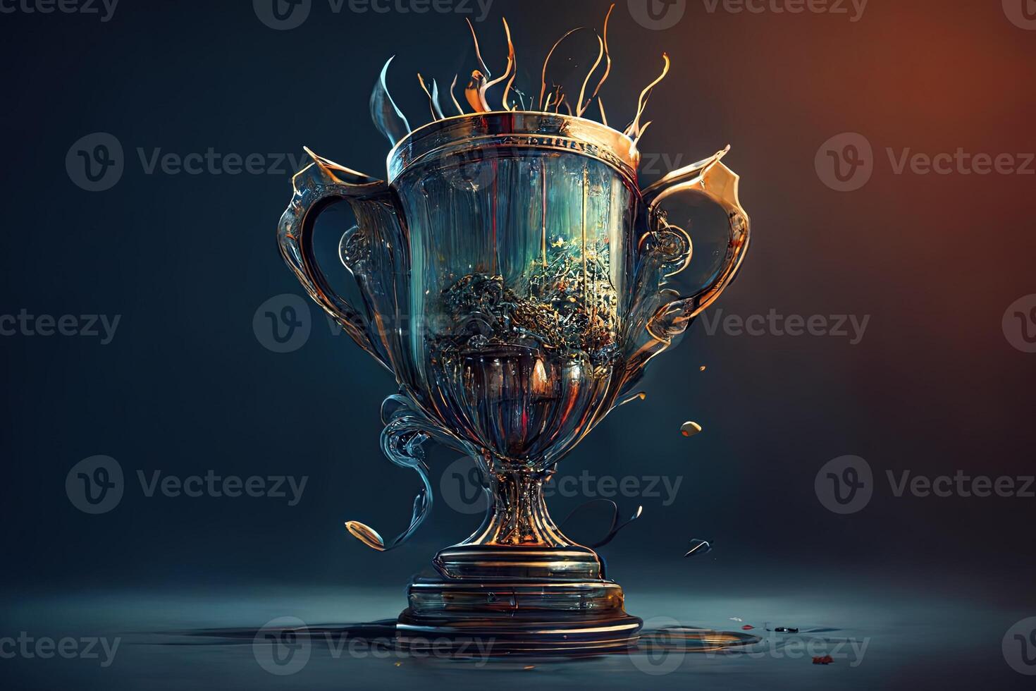 First place prize, winner cup. Win illustration, award for the winner, photo