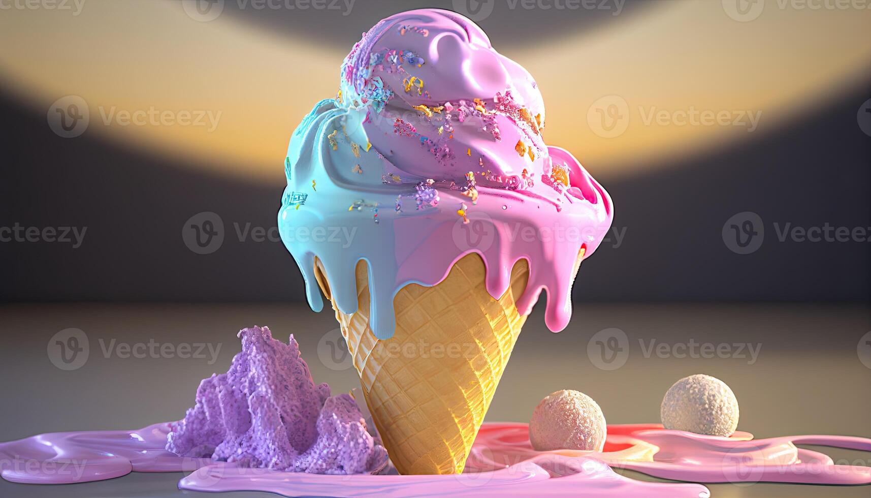 Ice Cream Illustration Background. photo