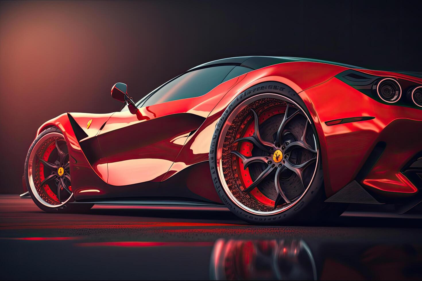 Red Sport Car. Illustration photo