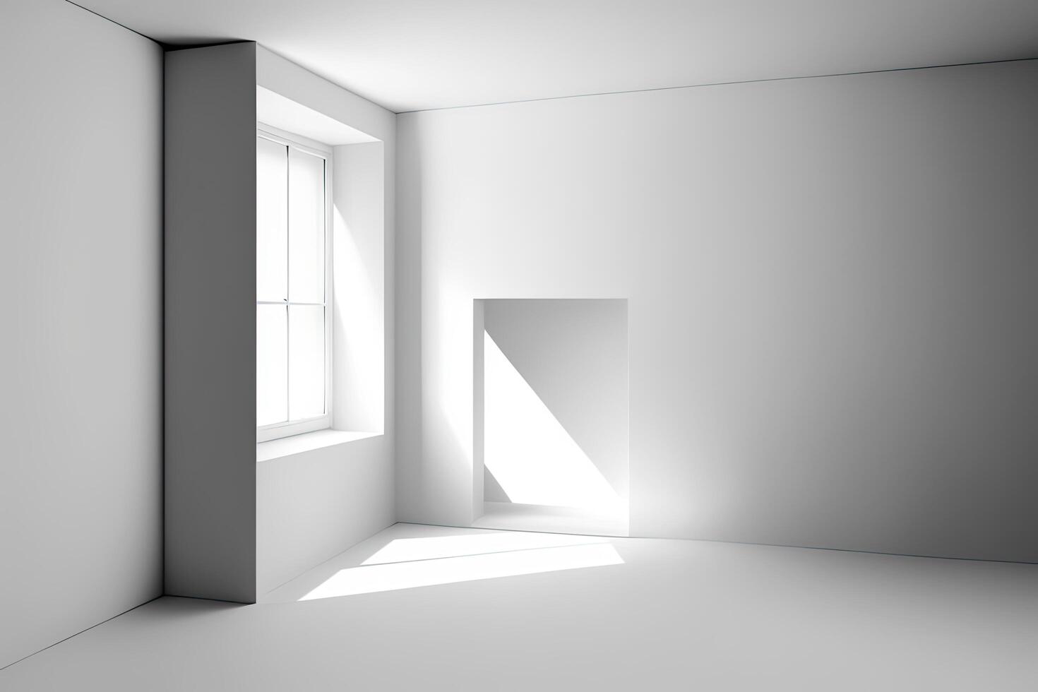 Empty white corner. Abstract studio background for product. Illustration photo