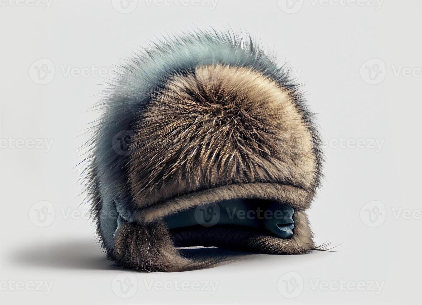 fur hat for the head. clothes in winter. photo