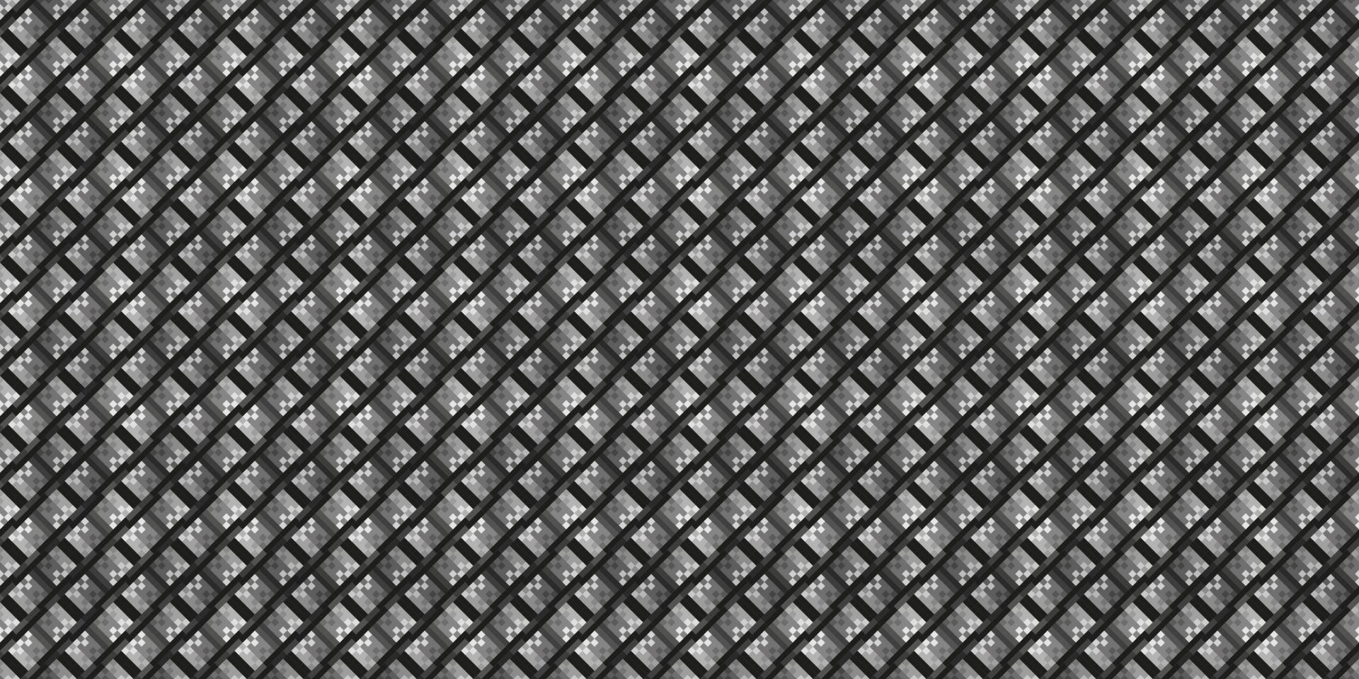 Dark black pixel mosaic abstract seamless geometric grid background vector