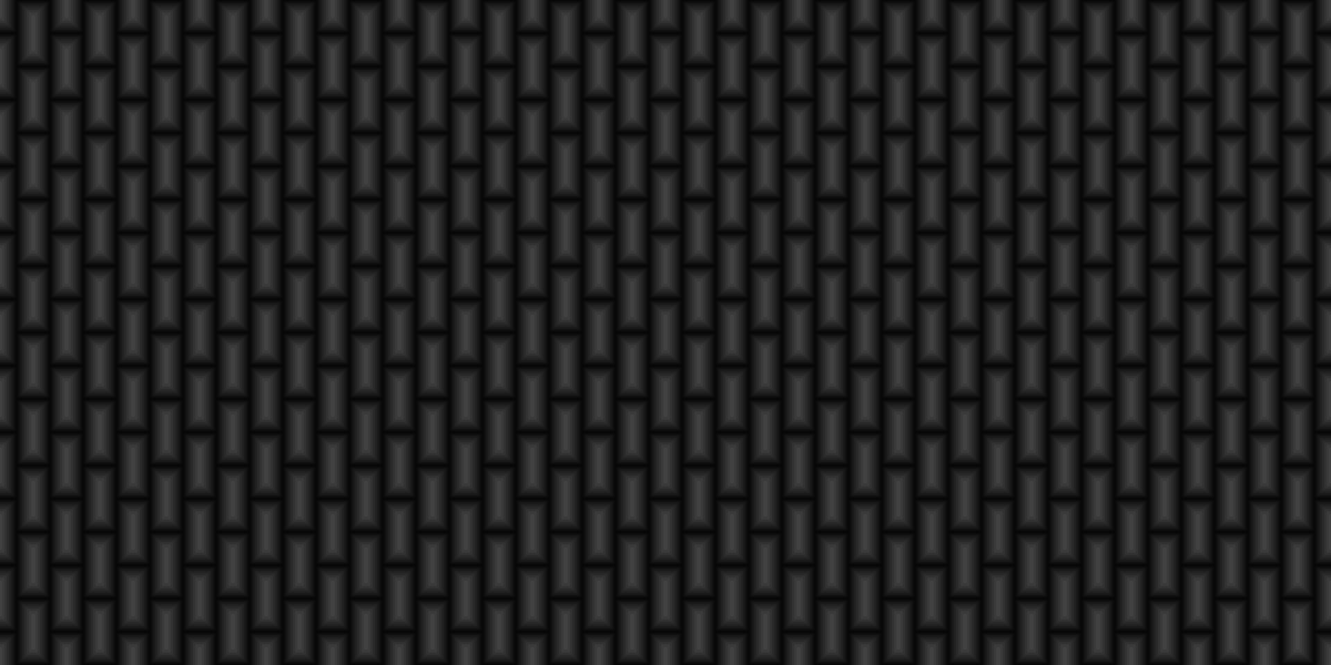 Dark black Geometric grid Carbon fiber background Modern dark abstract seamless texture vector