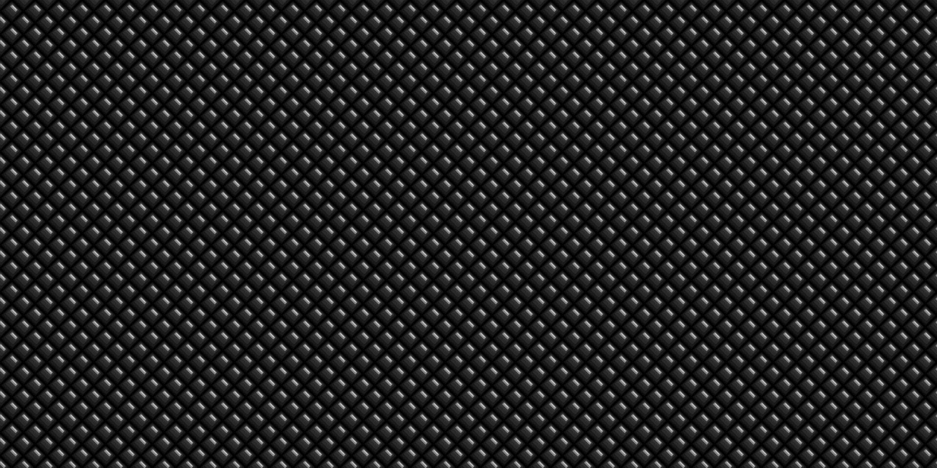 Dark black Geometric grid Carbon fiber background Modern dark abstract seamless texture vector