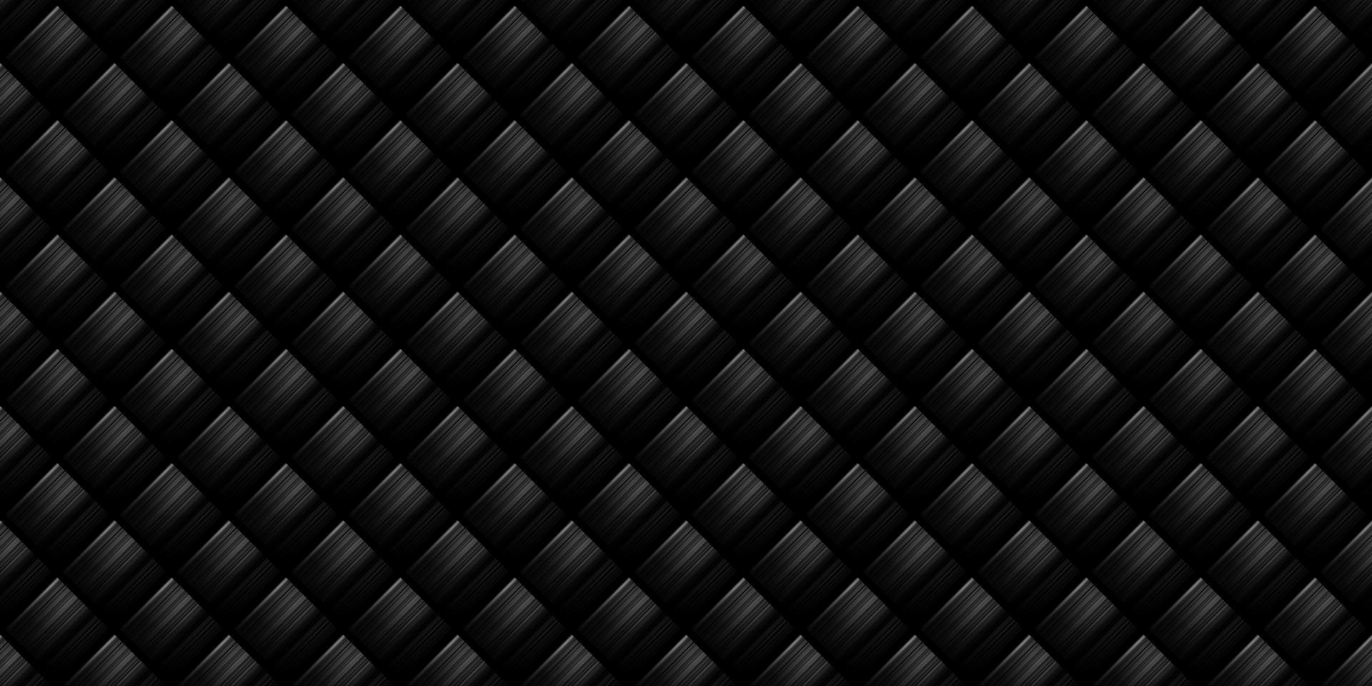 Dark black Geometric grid Carbon fiber background Modern dark abstract seamless texture vector