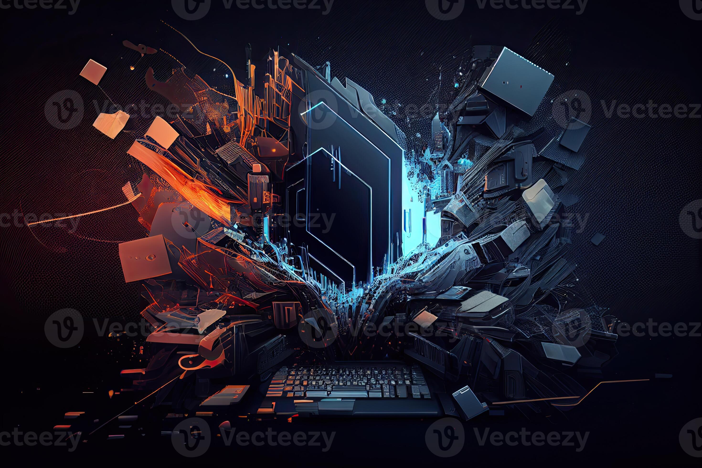 Technology Background Blue Glow Light, Abstract Digital Graphic Design ...