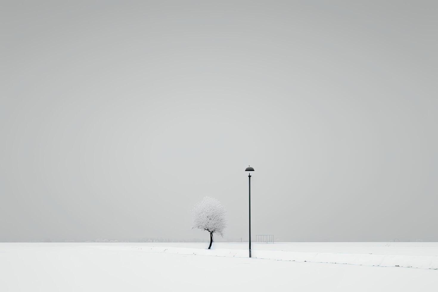 tranquil landscape with lighting pillar and nature. Illustration photo