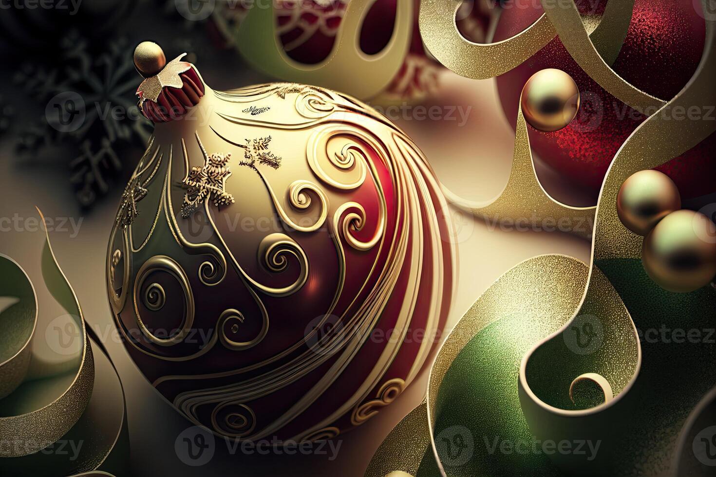 New Year and Merry Christmas Holiday Winter Background. Christmas decorations, backdrop with copy space, photo