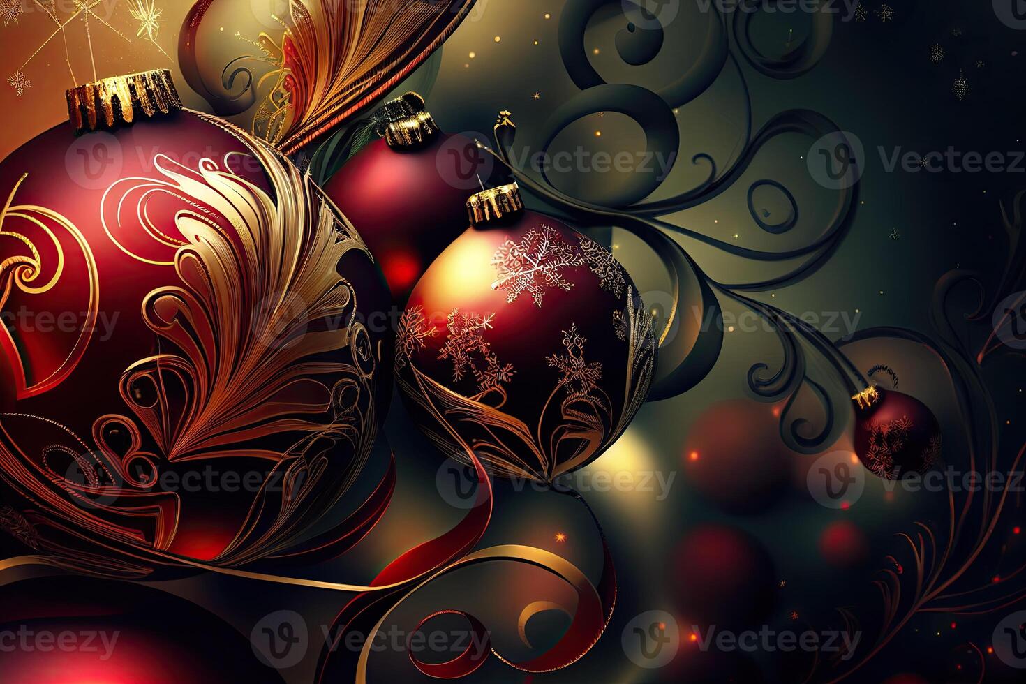 New Year and Merry Christmas Holiday Winter Background. Christmas decorations, backdrop with copy space, photo