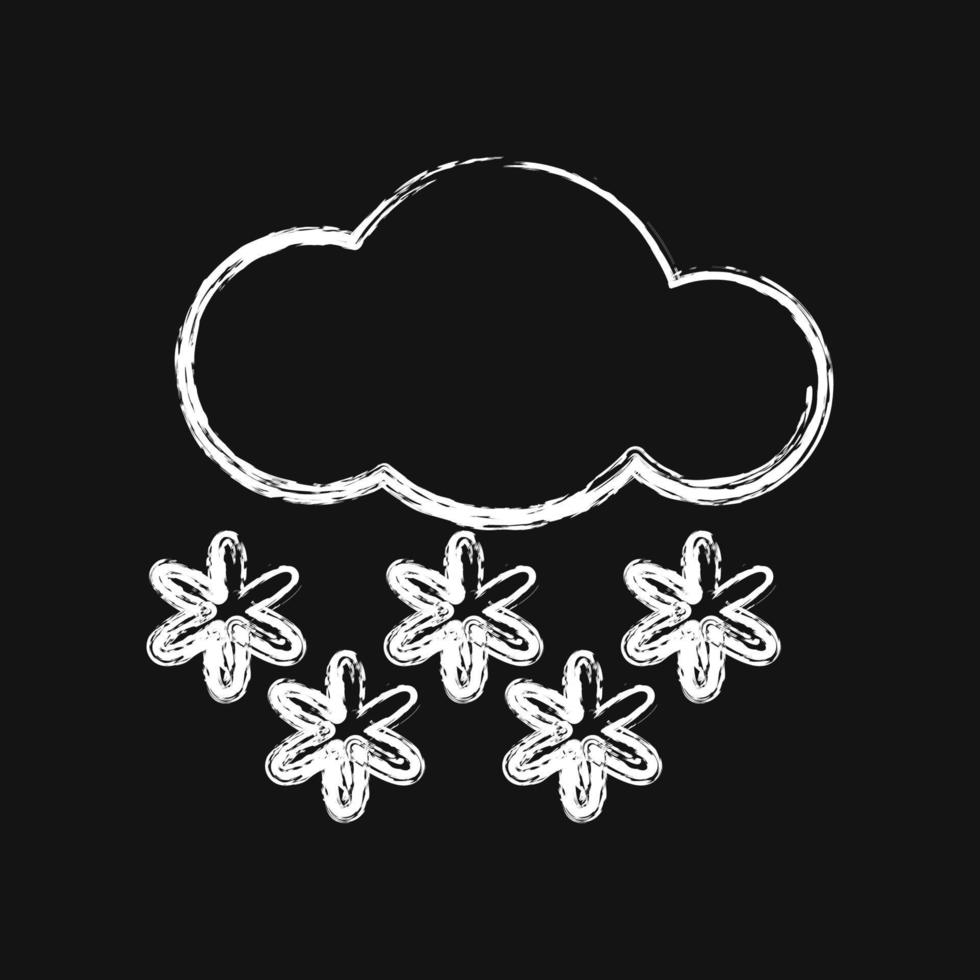 Icon snowing. Weather elements symbol. Icons in chalk style. Good for prints, web, smartphone app, posters, infographics, logo, sign, etc. vector