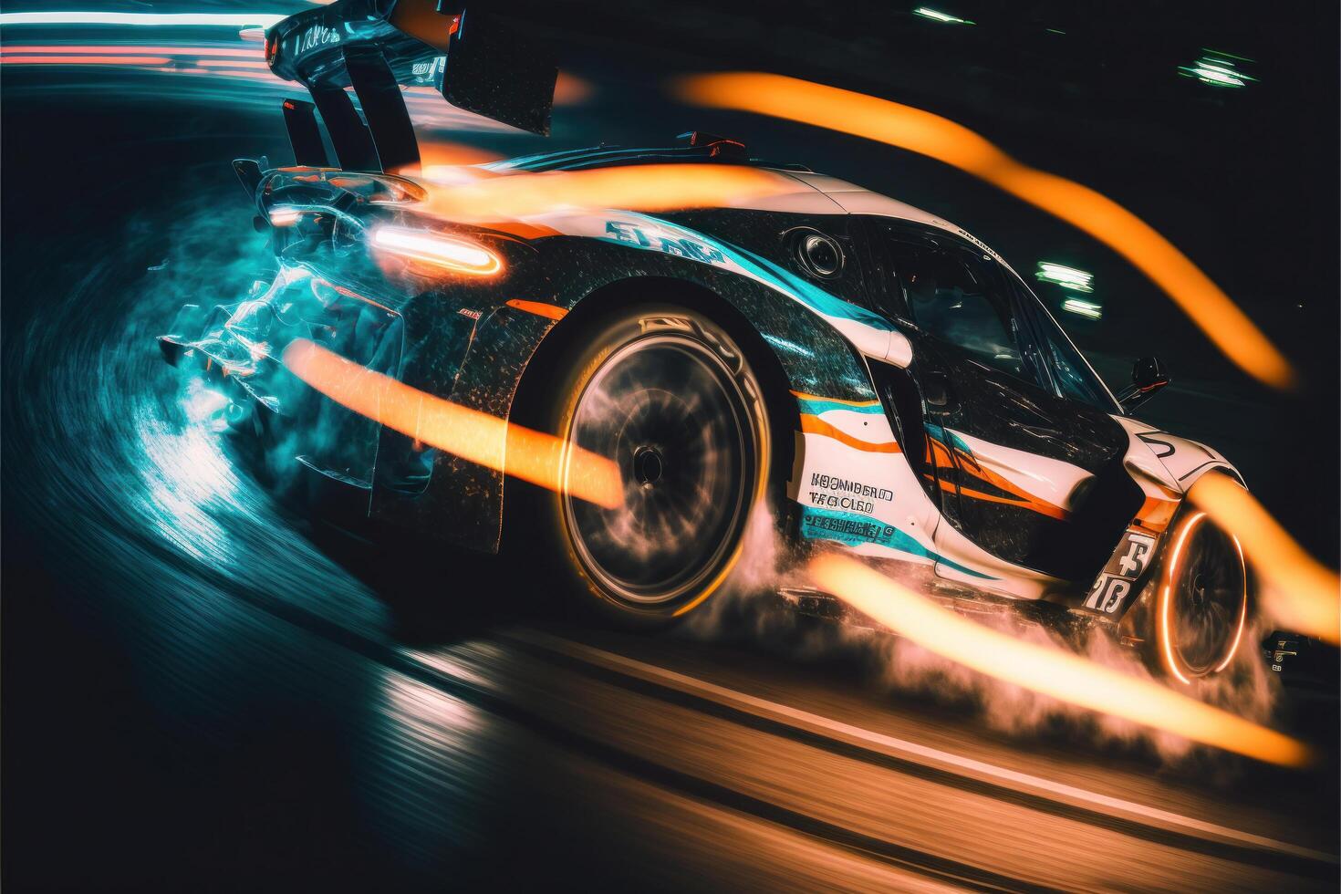 racing car in motion. drift. Illustration photo