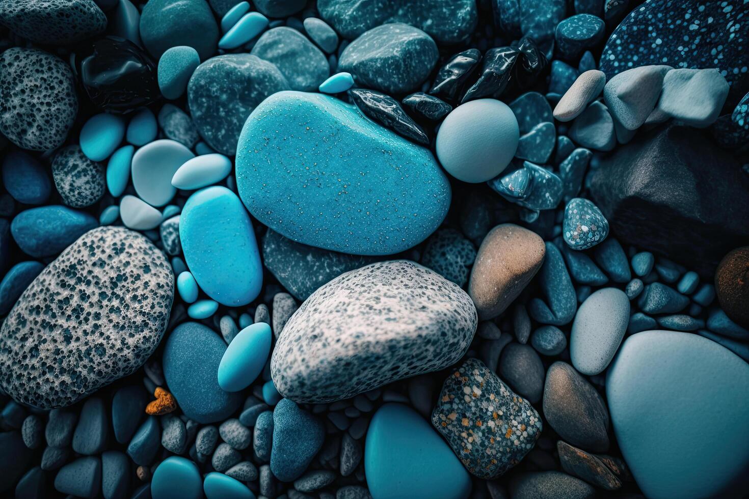Abstract background of the nature of pebbles. Blue texture. Illustration photo
