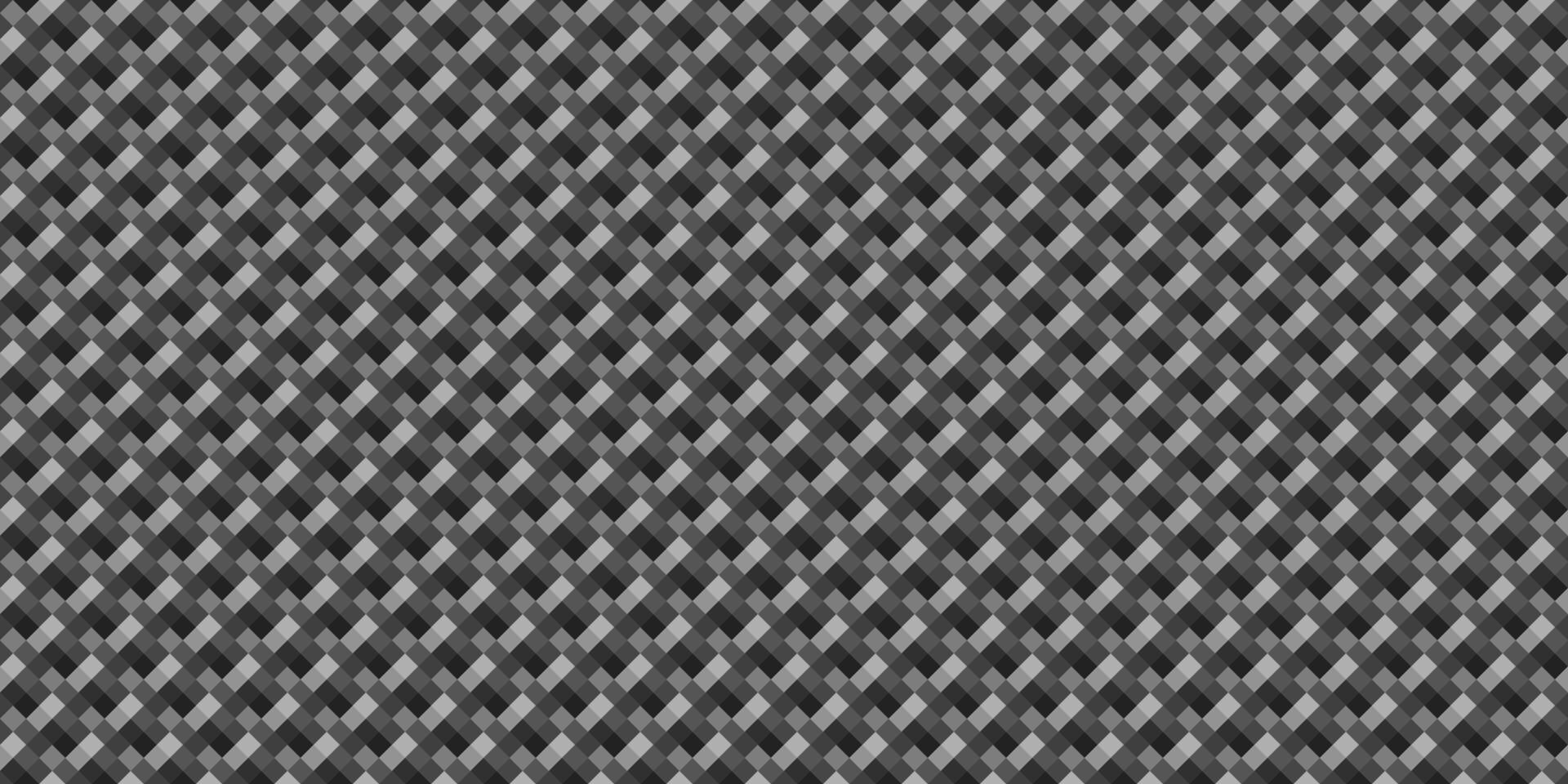 Dark black pixel mosaic abstract seamless geometric grid background vector