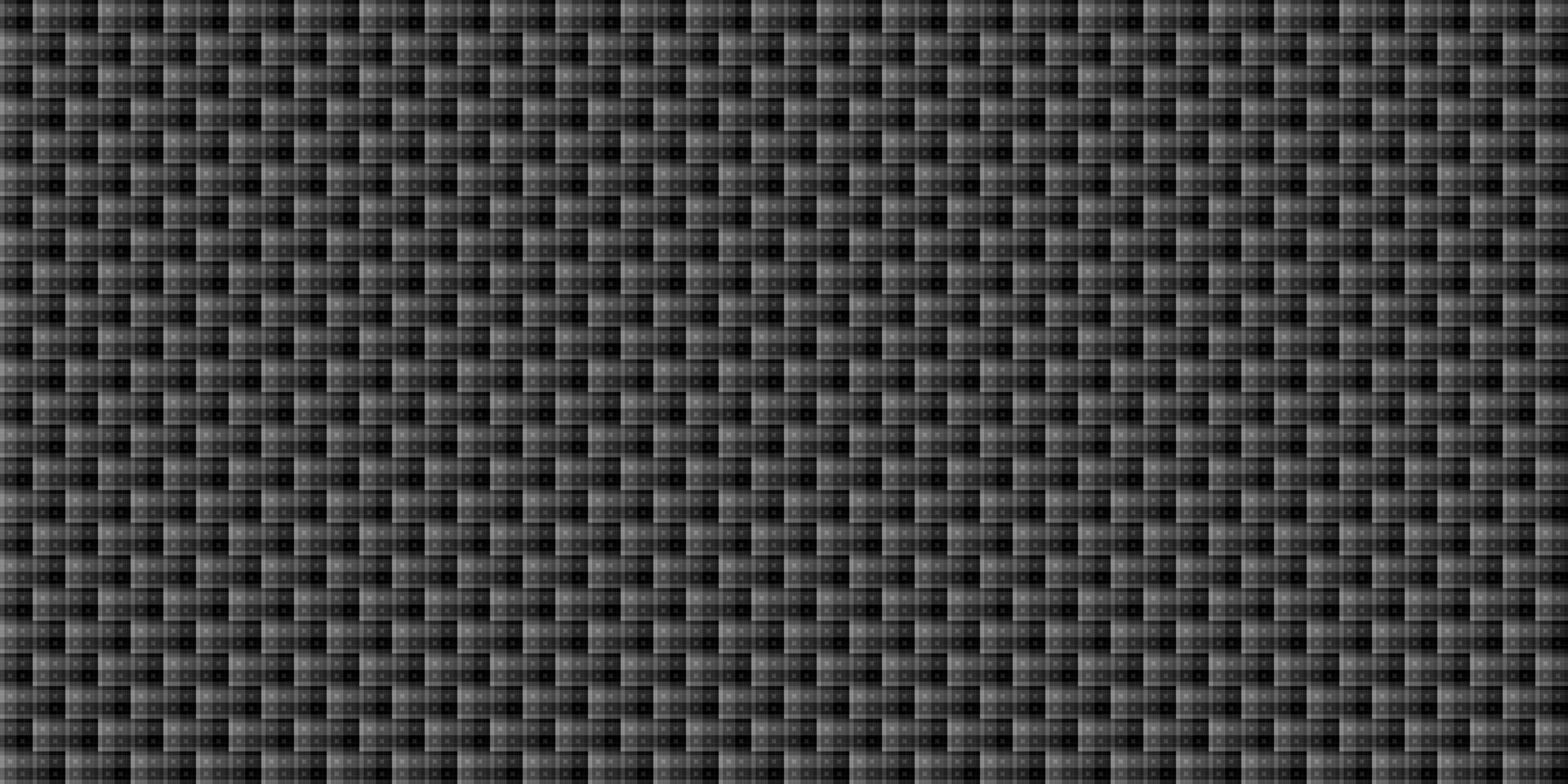 Dark black pixel mosaic abstract seamless geometric grid background vector