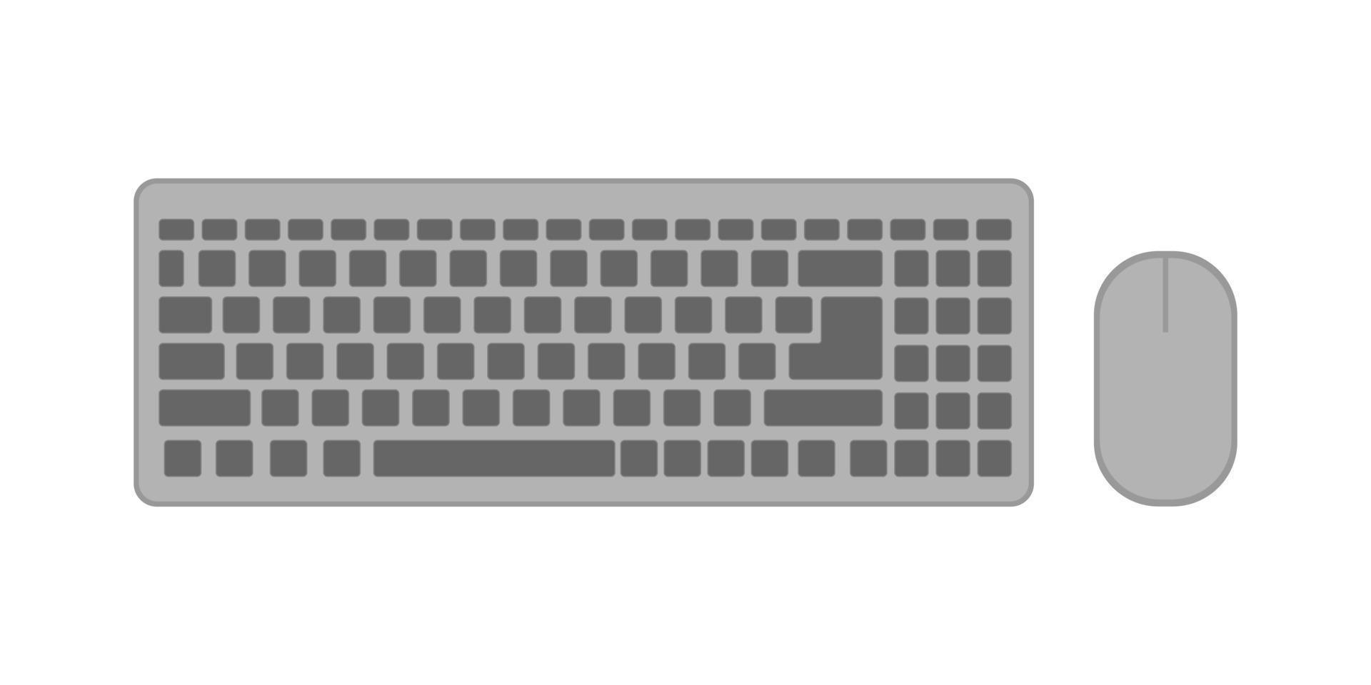 moderno teclado y ratón aislado en un blanco antecedentes vector