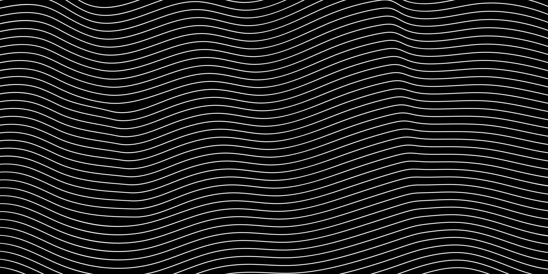 Modern white wave stripes on black background Abstract lines vector