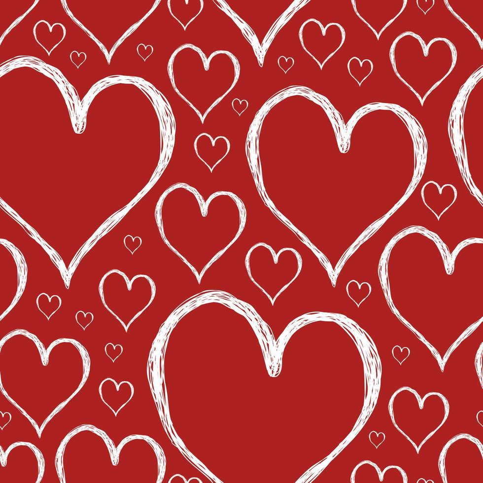 Hearts seamless pattern Valentine's day background vector