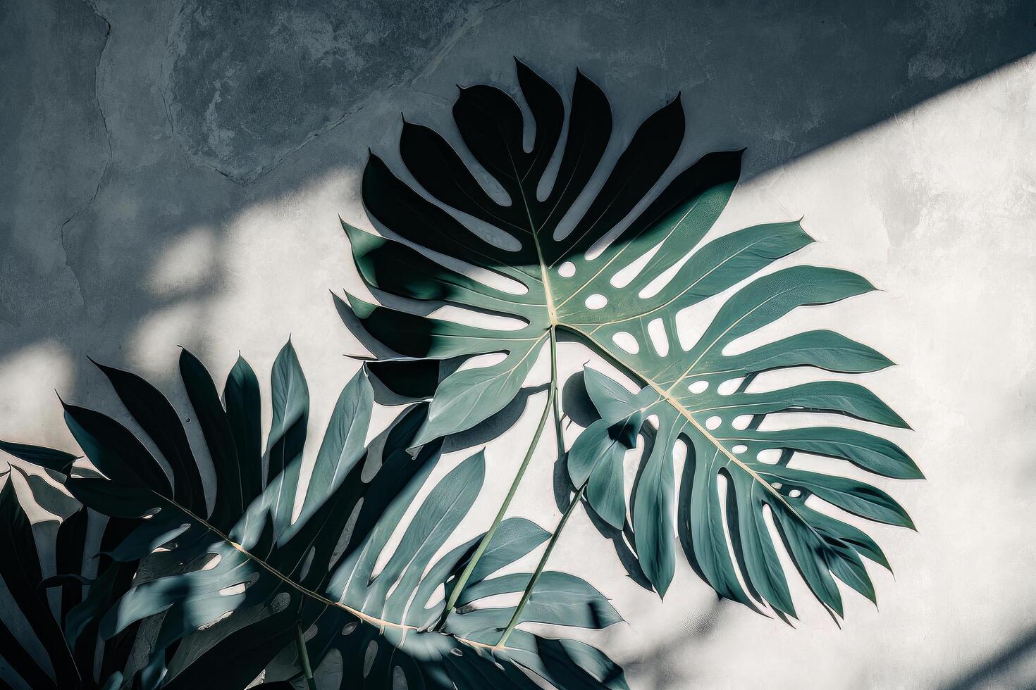 Soft shadows of tropical palm leaves. Illustration photo