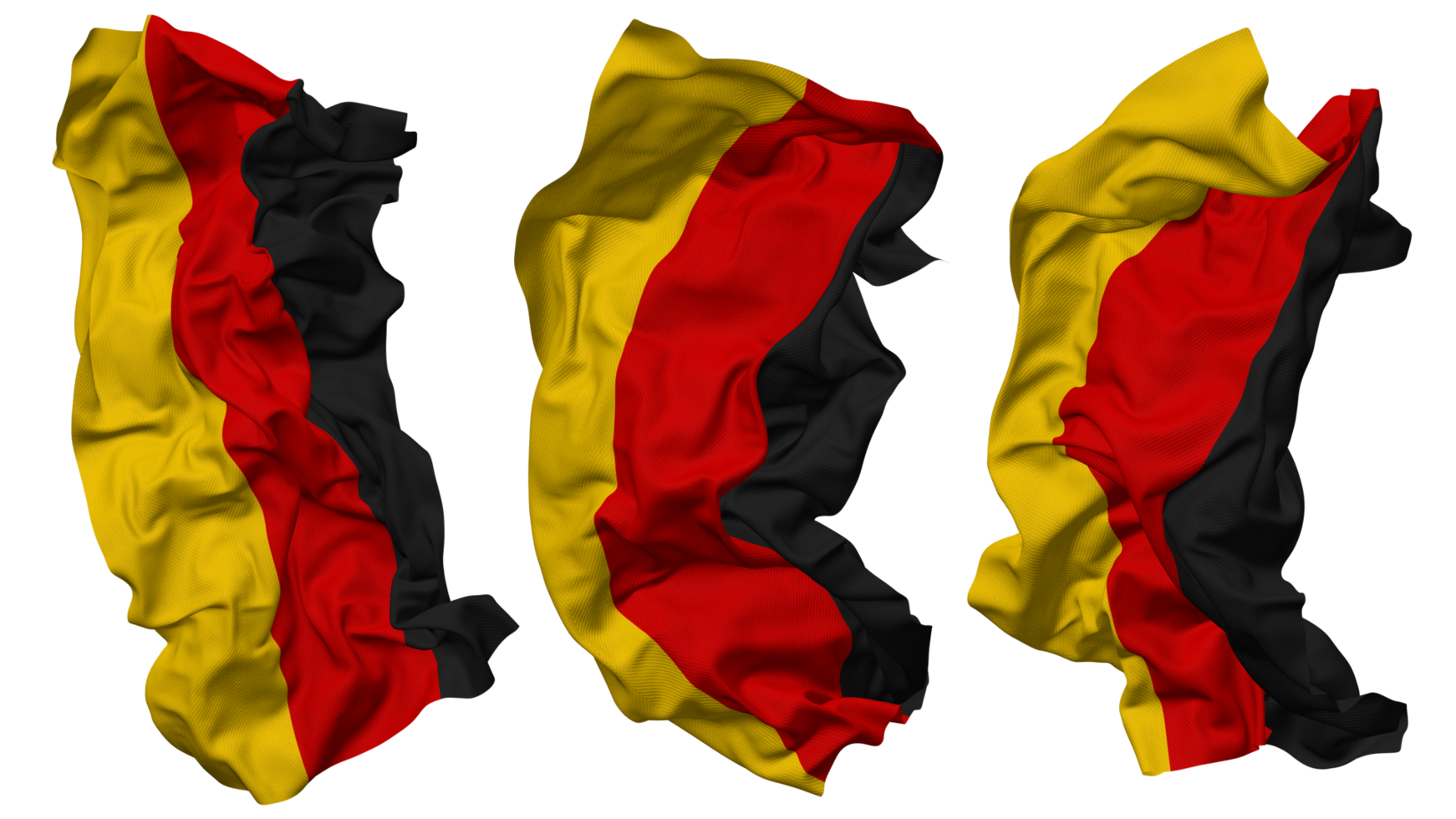 Germany Flag Waves Isolated in Different Styles with Bump Texture, 3D Rendering png