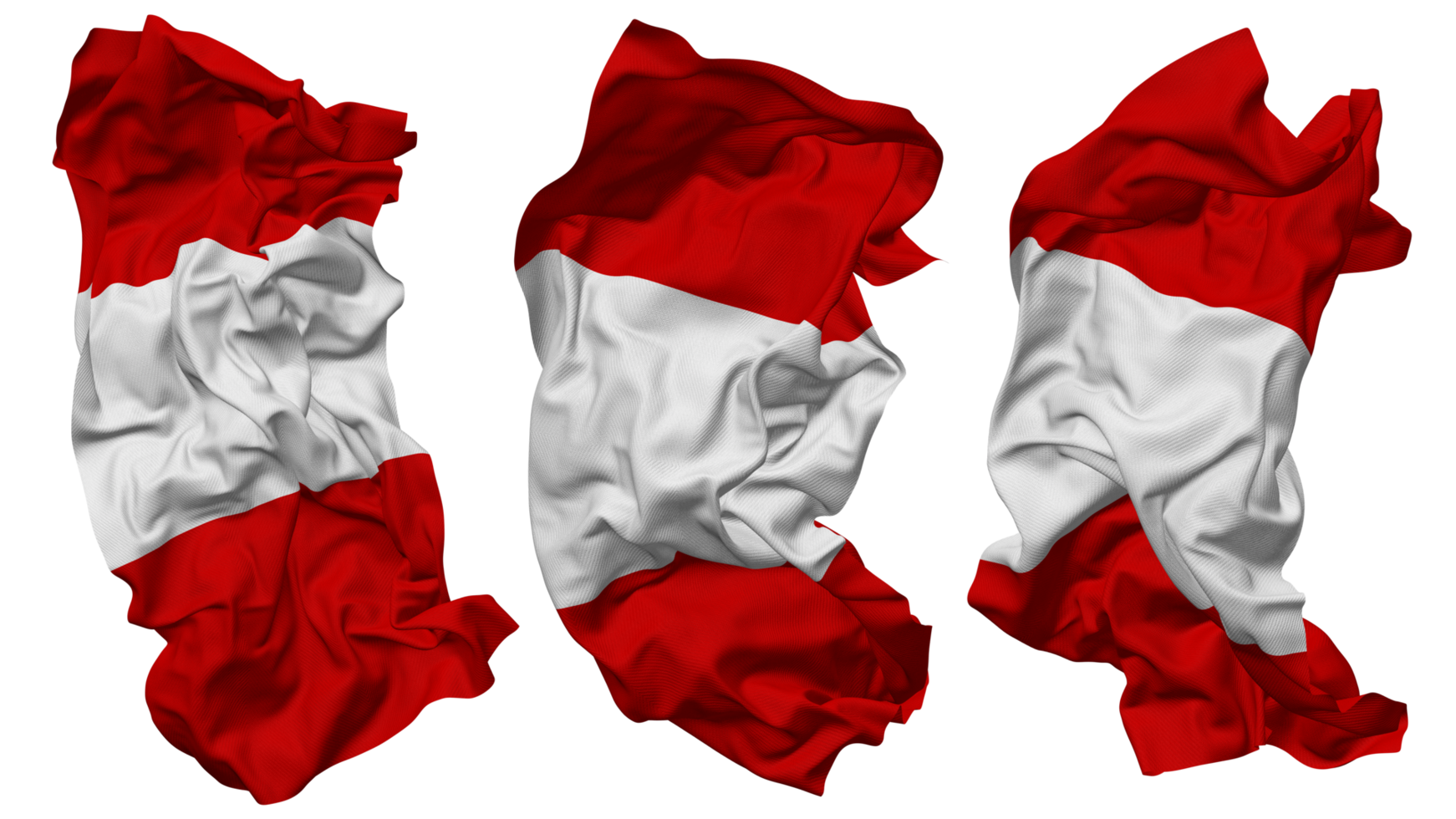 Peru Flag Waves Isolated in Different Styles with Bump Texture, 3D Rendering png