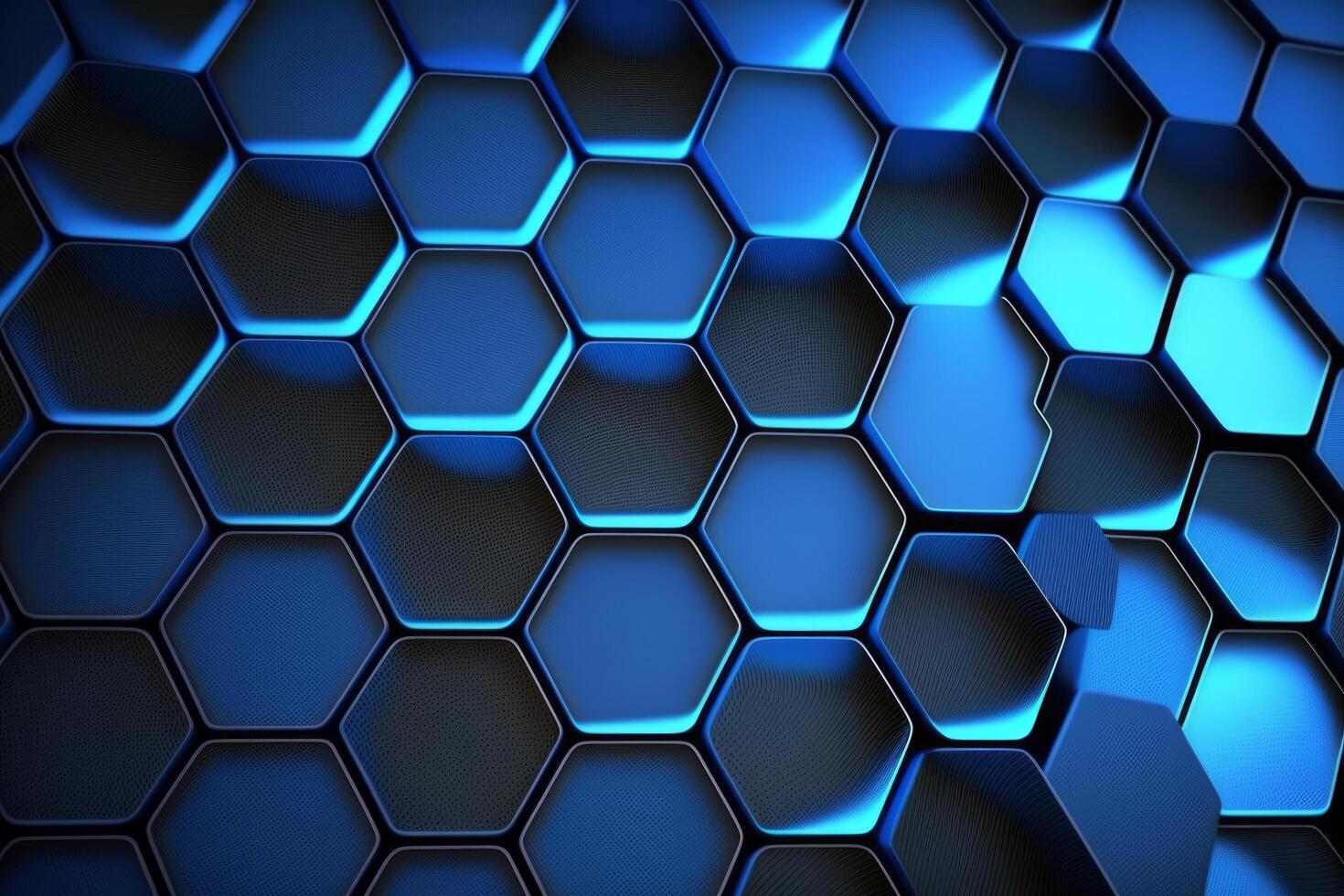 realistic blue hexagon pattern background. Illustration photo