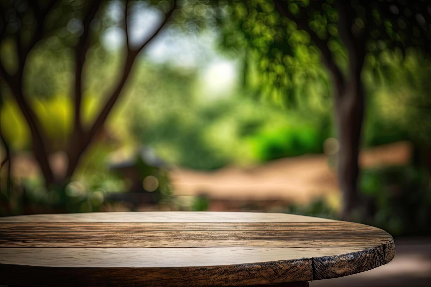 Nature background and table wood for product display. Illustration photo