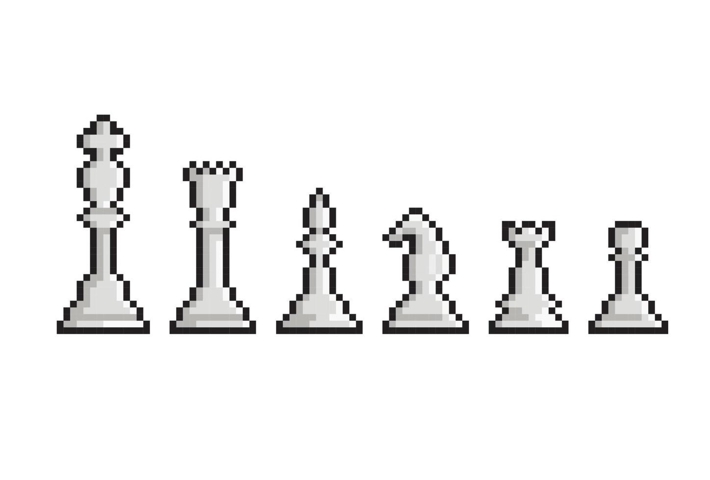 white chess piece in pixel art style vector