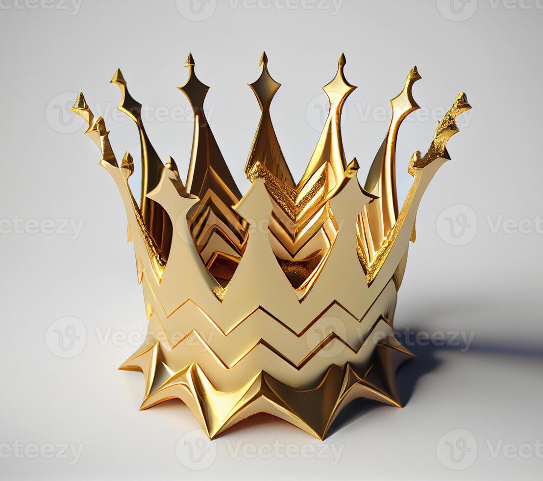 golden crown on a white background. golden ornament for the head. photo