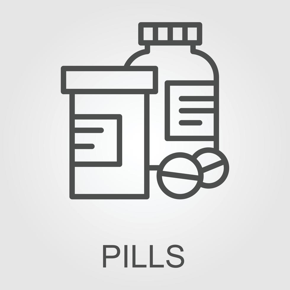 bottle medicine, capsule icon vector