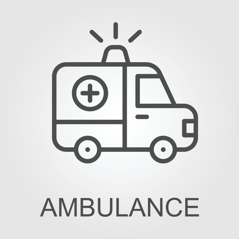 icono de ambulancia sobre fondo blanco. vector