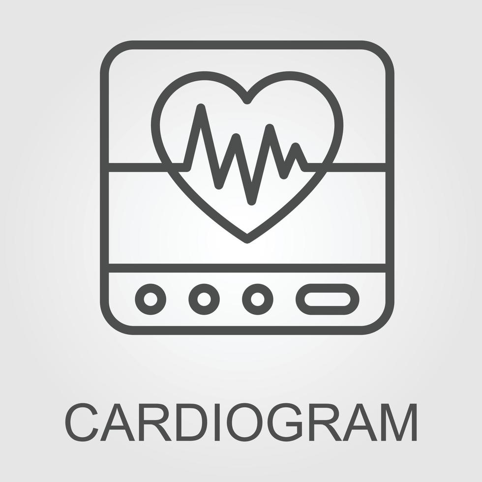 HEART RATE MONITOR ICON , CARDIOGRAM ICON vector