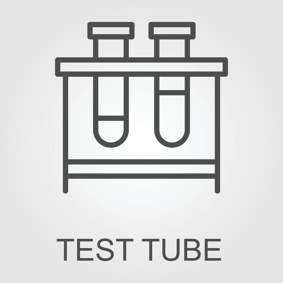 Laboratory test linear icon. Lab diagnostics. Chemical research. Thin line illustration. Test tubes. Scientific laboratory. Contour symbol. Vector isolated outline illustration. Editable stroke