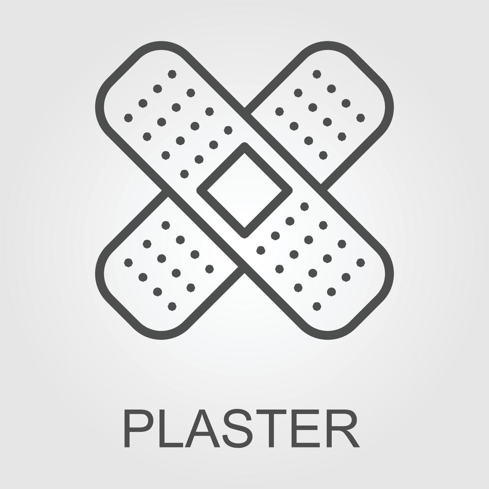 Web line icon. Adhesive plaster vector