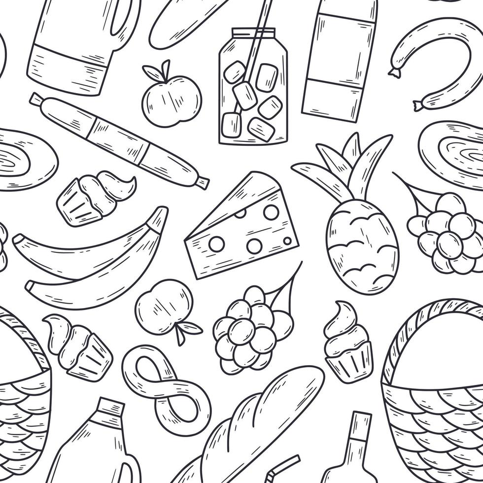 Picnic and Barbecue seamless pattern vector